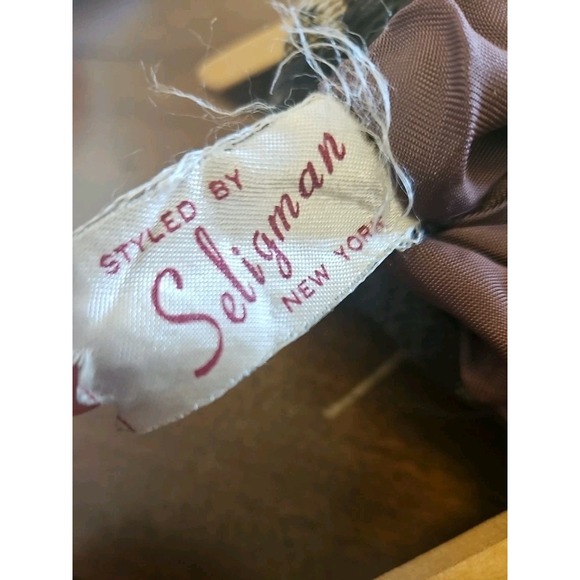 Vintage SELIGMAN New York Tapestry Tote Purse Floral Wood Handles - Picture 9 of 13